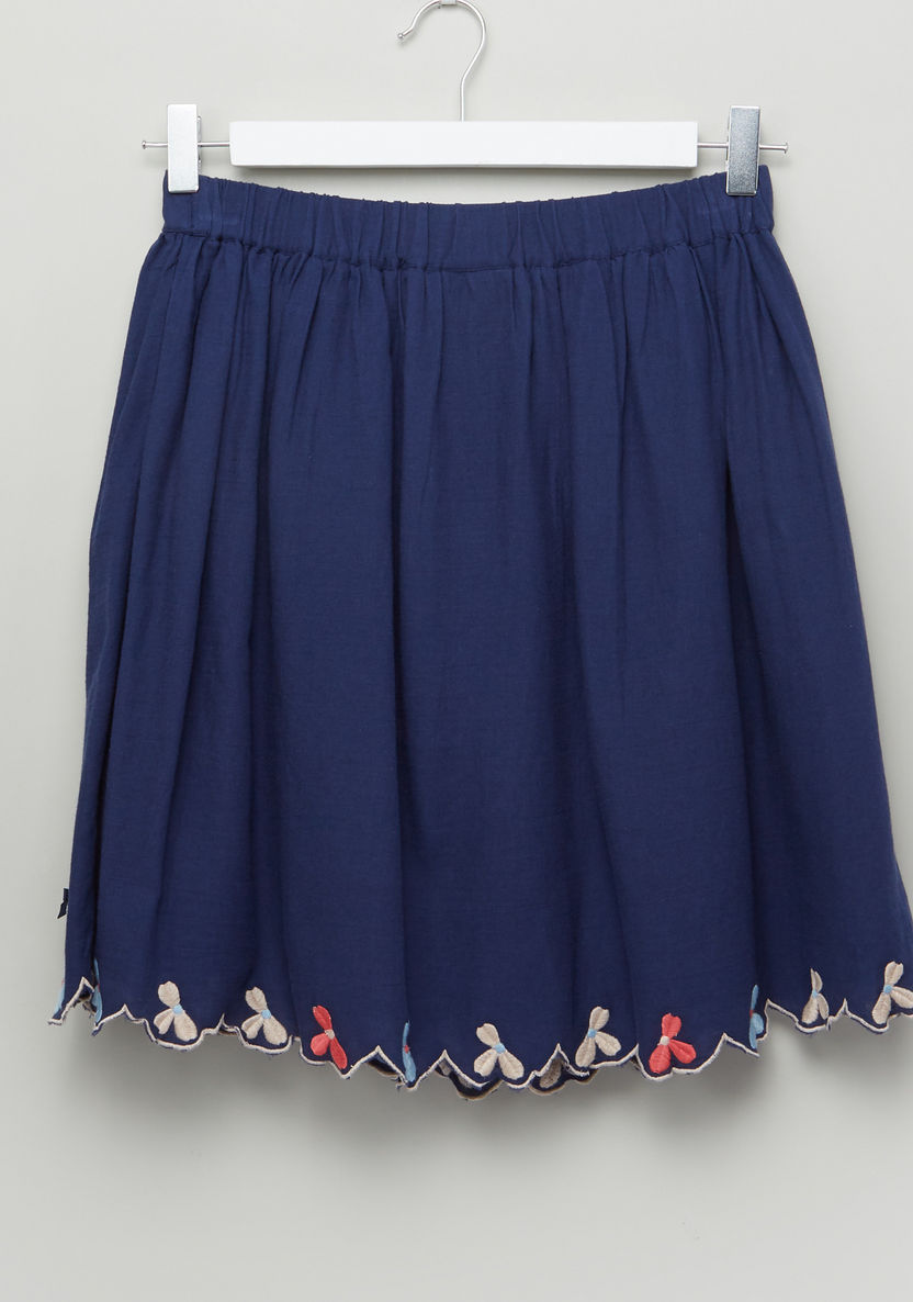 Eligo Embroidered Skirt with Elasticised Waistband-Skirts-image-2