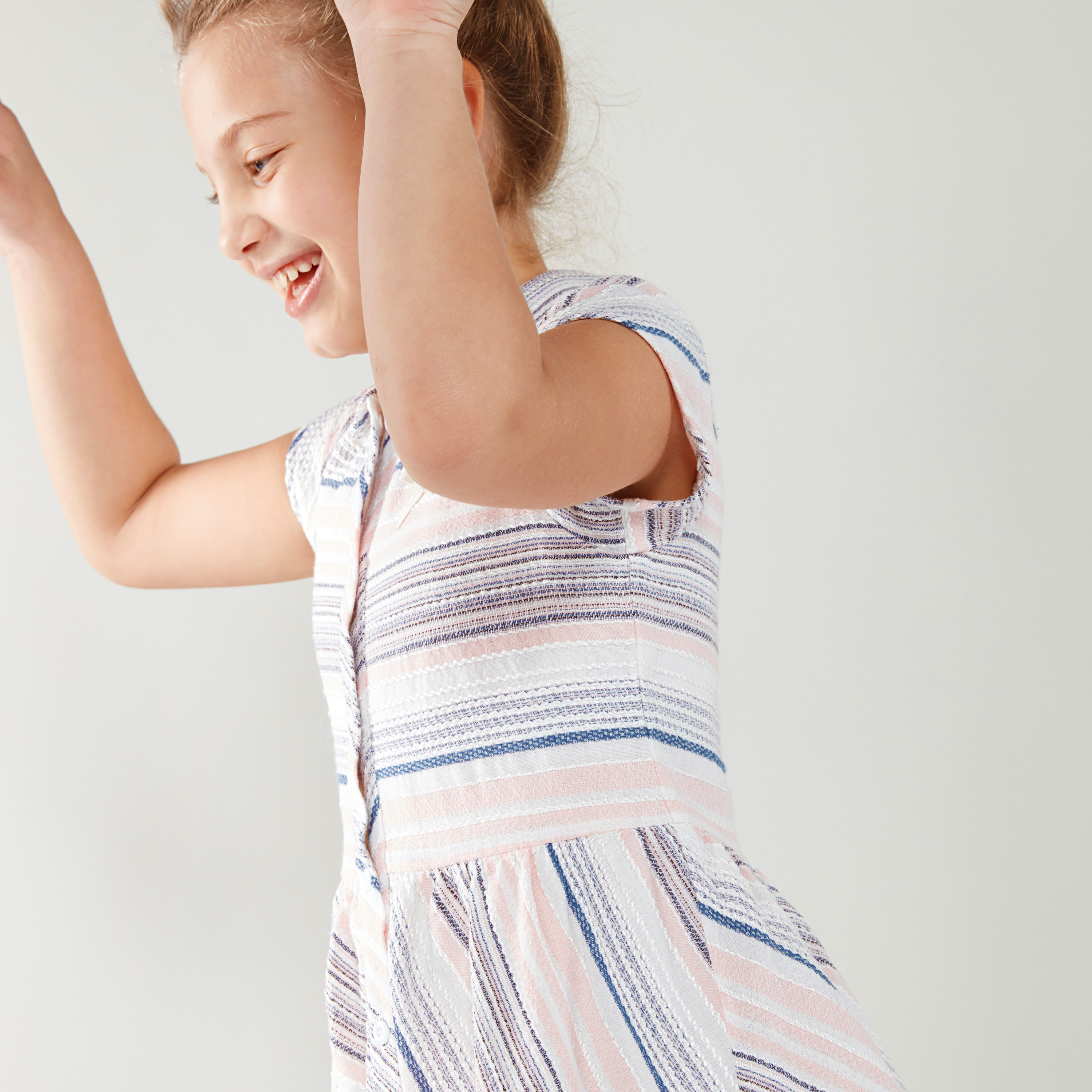 قميص مخطّط بأكمام قصيرة من إليجو-girls-clothing-dressesandjumpsuits-image-2