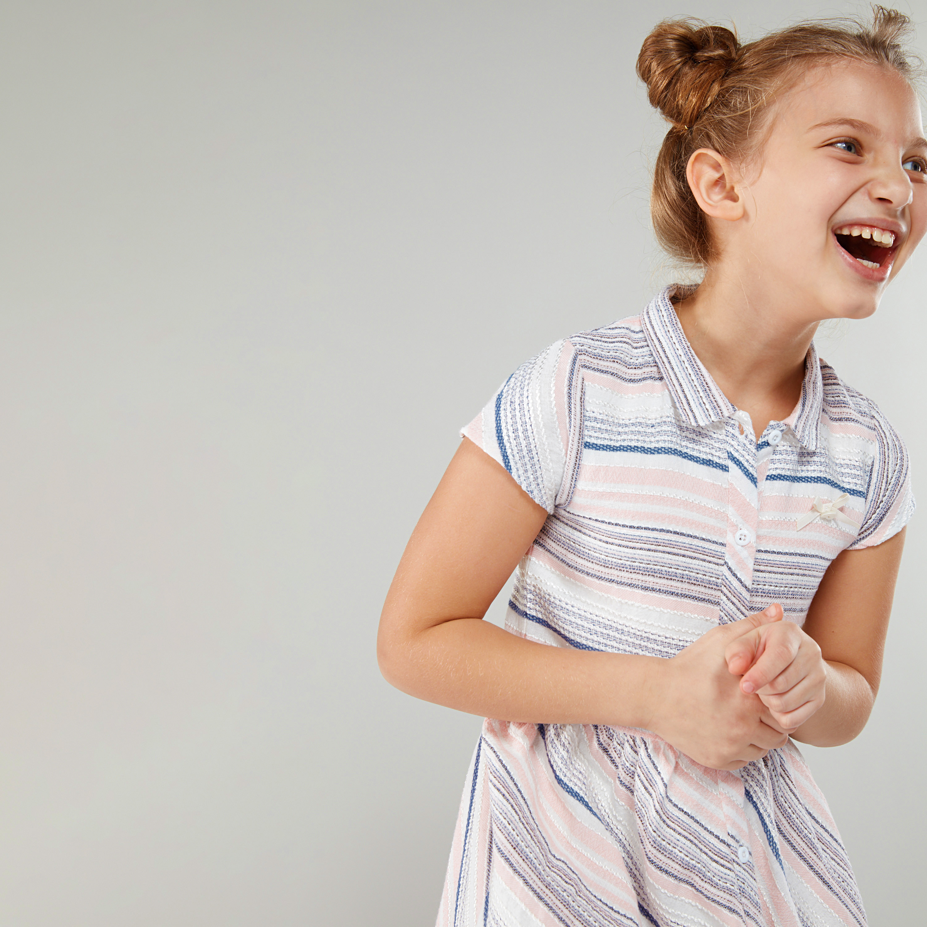 قميص مخطّط بأكمام قصيرة من إليجو-girls-clothing-dressesandjumpsuits-image-3