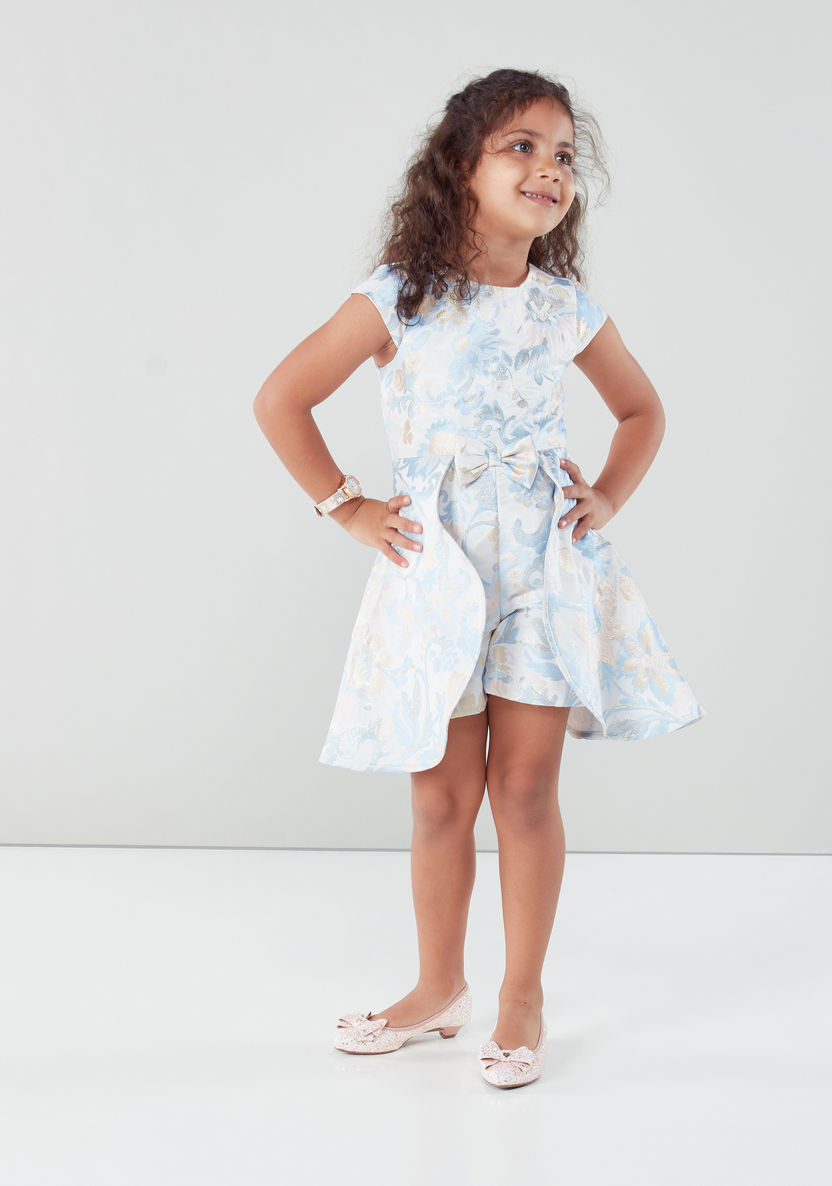 Eligo Printed Jumpsuit with Cap Sleeves and Bow Detail-Rompers%2C Dungarees and Jumpsuits-image-3