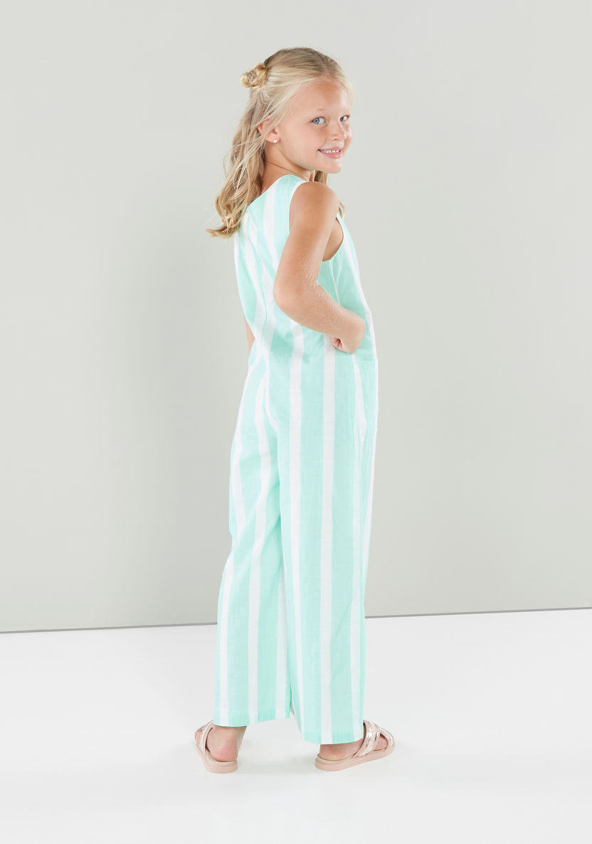 Eligo Striped Sleeveless Jumpsuit with Side Pockets-Rompers%2C Dungarees and Jumpsuits-image-1