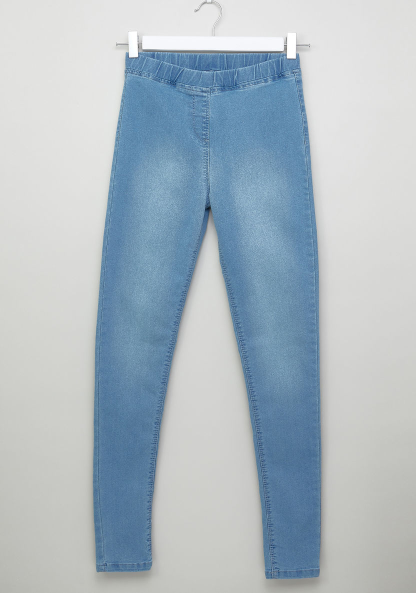 Posh Denim Pants with Pocket Detail and Elasticised Waistband-Jeans and Jeggings-image-0