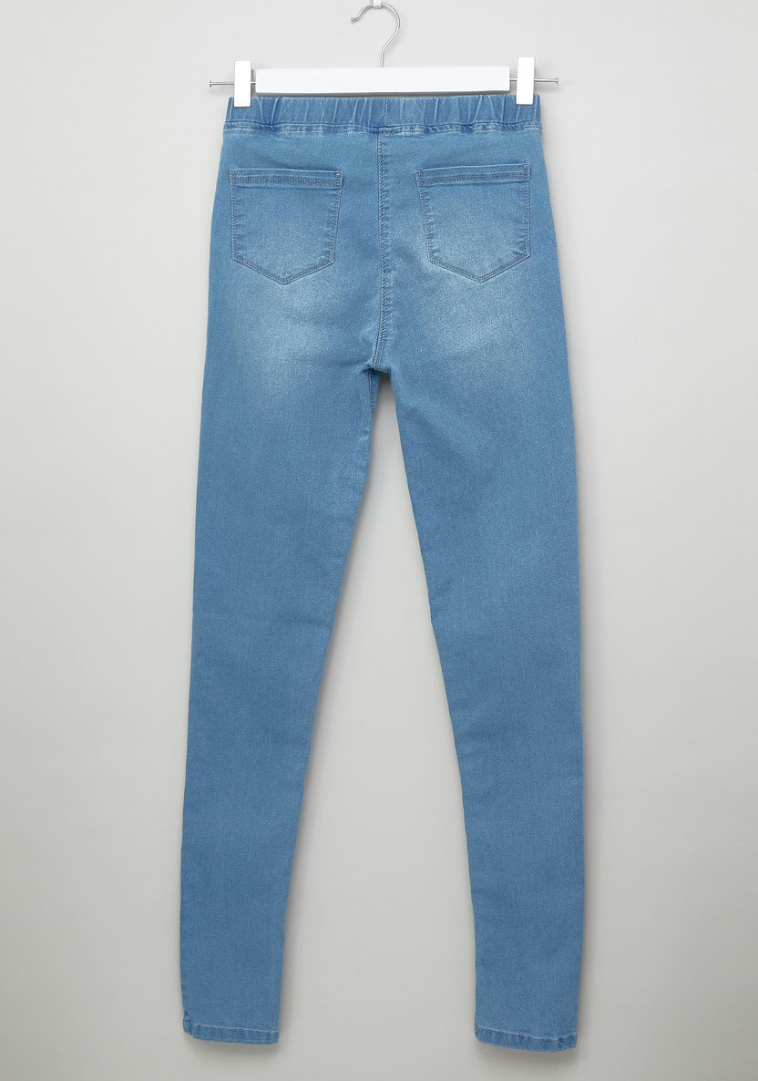 Posh Denim Pants with Pocket Detail and Elasticised Waistband-Jeans and Jeggings-image-2