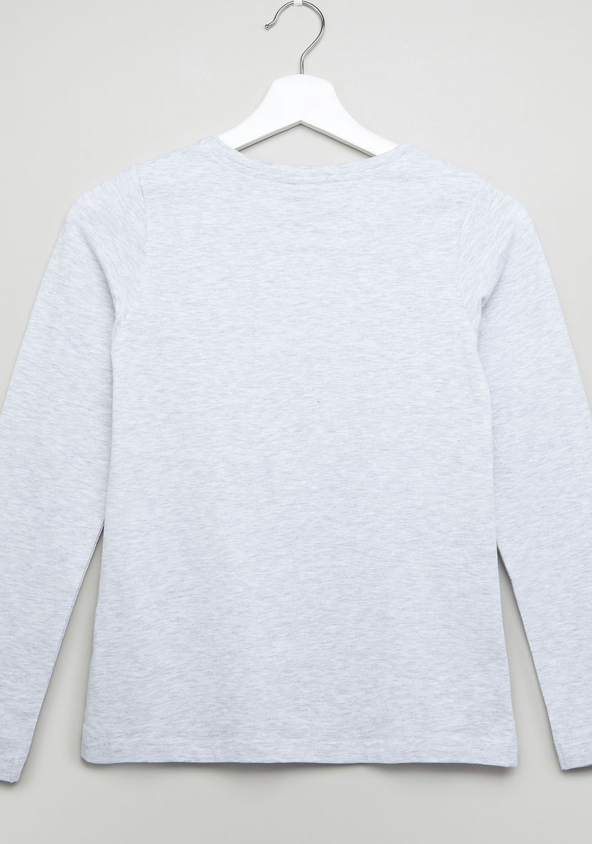 Posh Sequin Detail Round Neck T-shirt-T Shirts-image-2