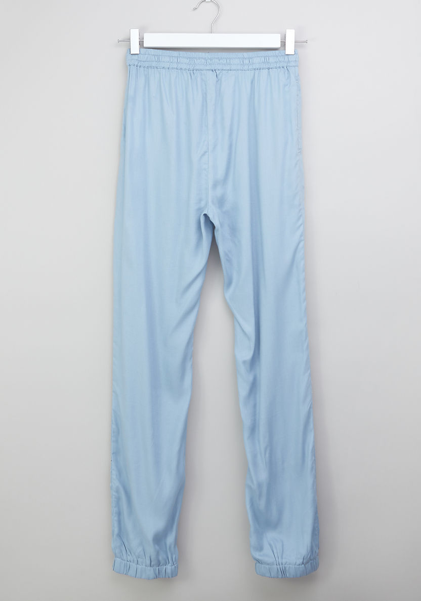 Posh Full Length Woven Cuff Pants with Drawstring-Pants-image-2