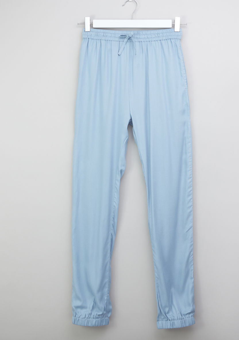 Posh Full Length Woven Cuff Pants with Drawstring-Pants-image-0