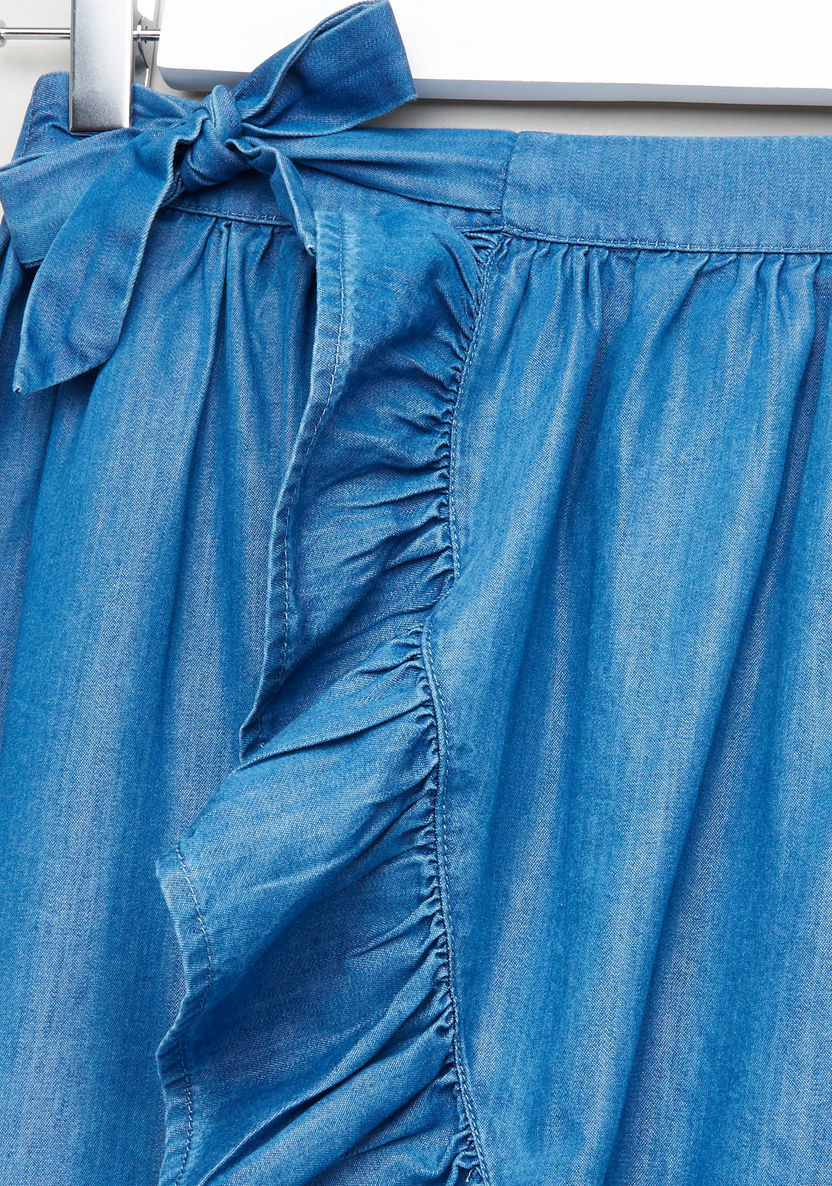 Posh Ruffle Detail Skirt with Elasticised Waistband-Skirts-image-1