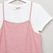 Posh Round Neck T-shirt with Striped Dress-Clothes Sets-thumbnail-2
