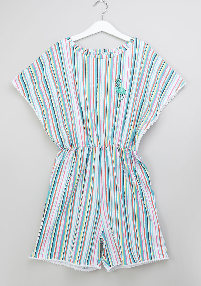 Posh Striped Short Sleeves Playsuit-Rompers%2C Dungarees and Jumpsuits-image-0