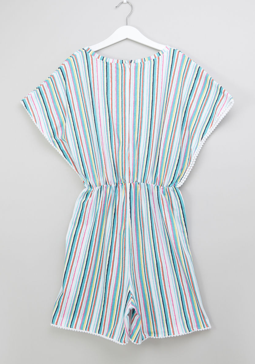 Posh Striped Short Sleeves Playsuit-Rompers%2C Dungarees and Jumpsuits-image-2