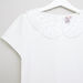 Posh Short Sleeves Top with Schiffli Detail Collar-Blouses-thumbnail-1