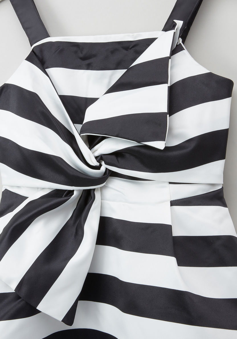 Posh Striped Knot Detail Dress-Dresses%2C Gowns and Frocks-image-1