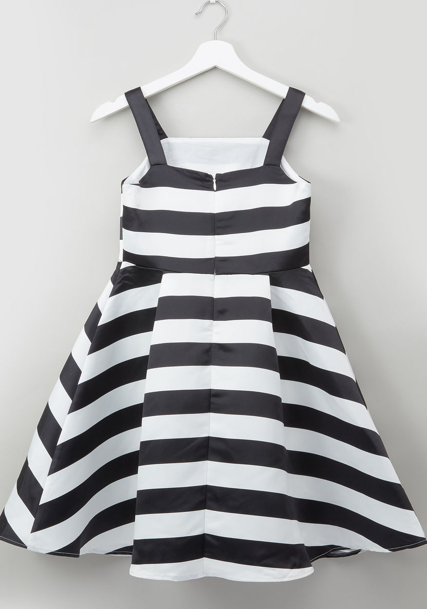 Posh Striped Knot Detail Dress-Dresses%2C Gowns and Frocks-image-2