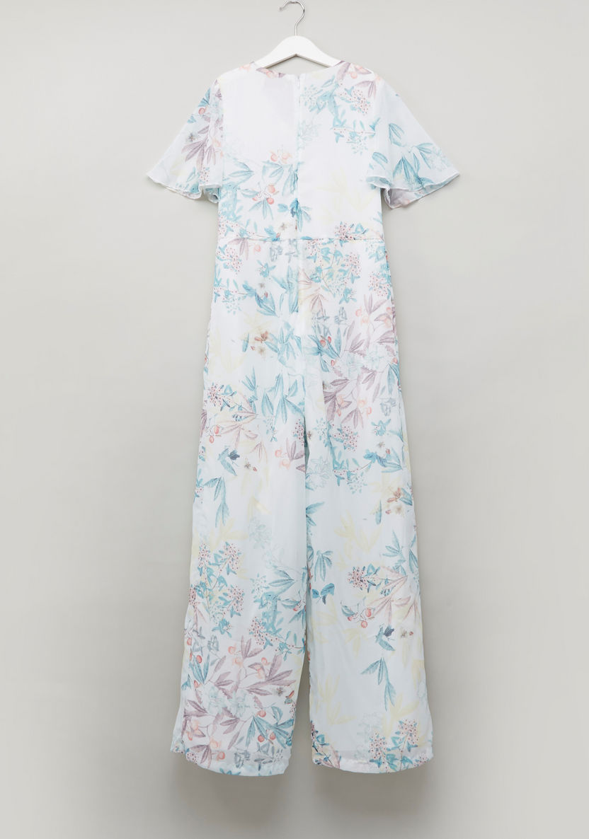 Posh Floral Printed Jumpsuit with Zip Closure-Rompers%2C Dungarees and Jumpsuits-image-2
