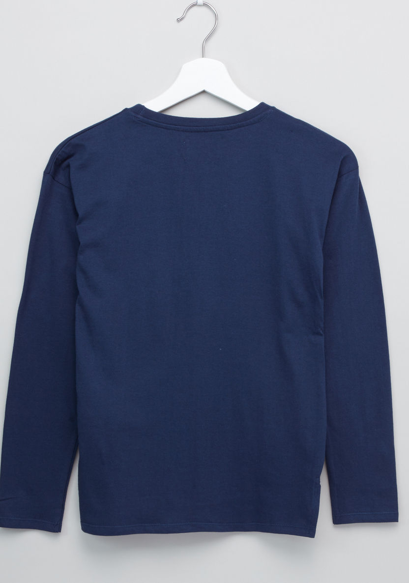 Lee Cooper Sequin Detail Round Neck Long Sleeves T-shirt-T Shirts-image-2