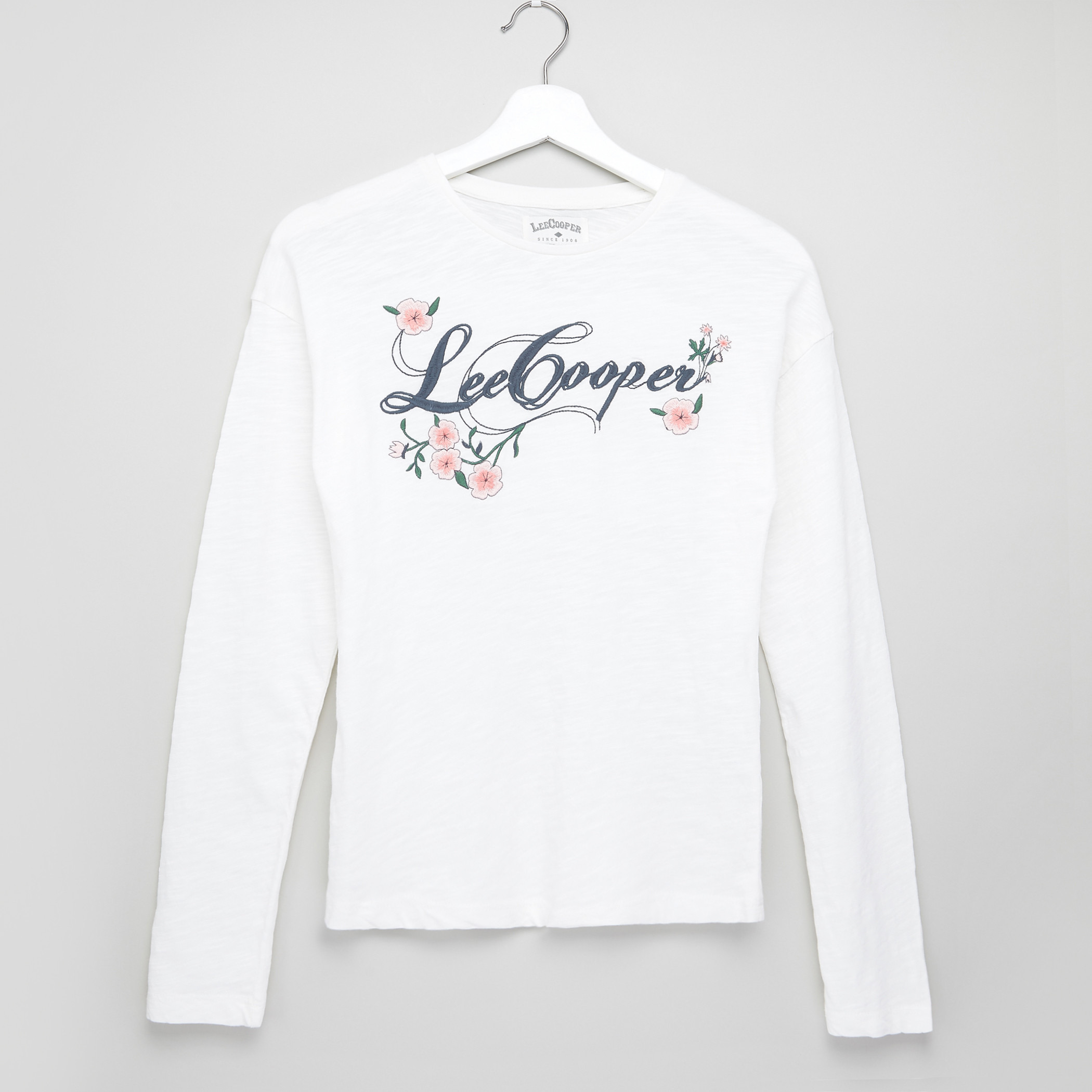 Lee Cooper Embroidered Long Sleeves T-Shirt-girls-clothing-schoolwear-tshirts-image-1