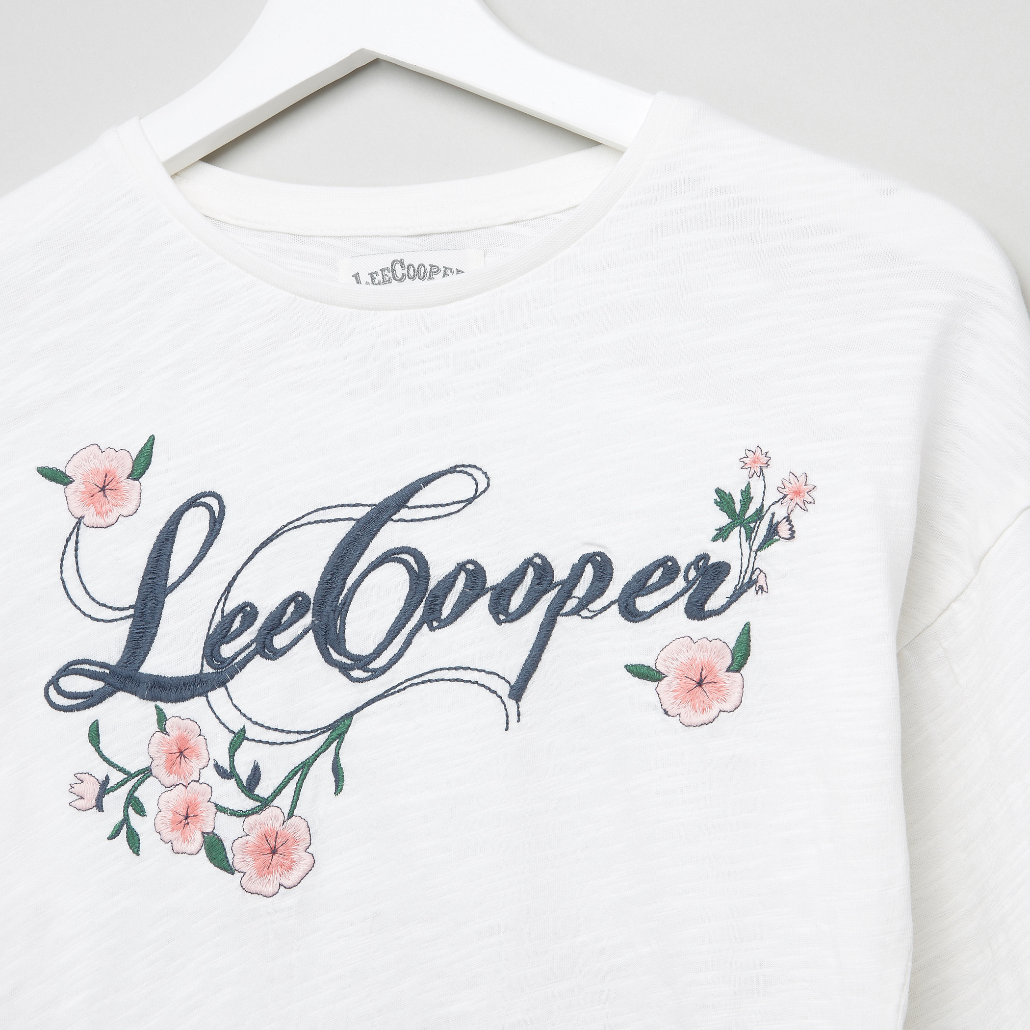 Lee Cooper Embroidered Long Sleeves T-Shirt-girls-clothing-schoolwear-tshirts-image-2