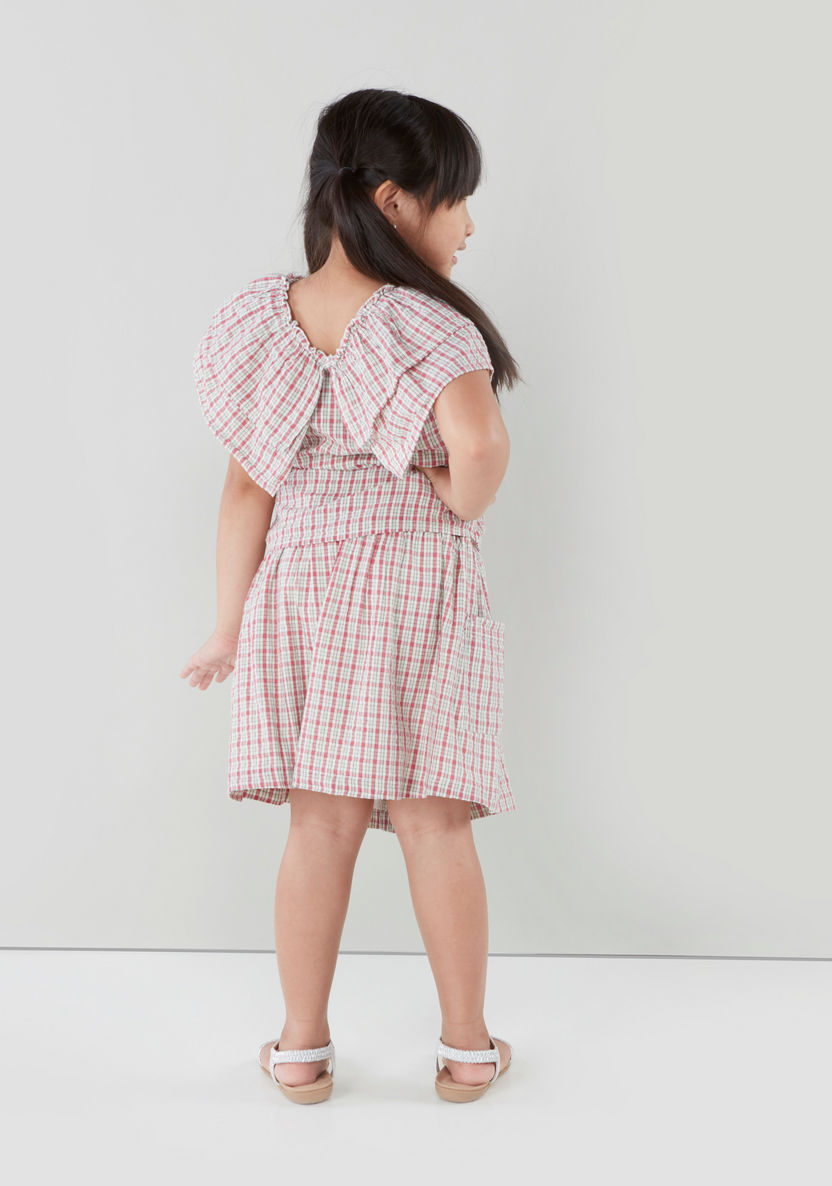 Lee Cooper Chequered Skirt with Button Closure and Pocket Detail-Skirts-image-1