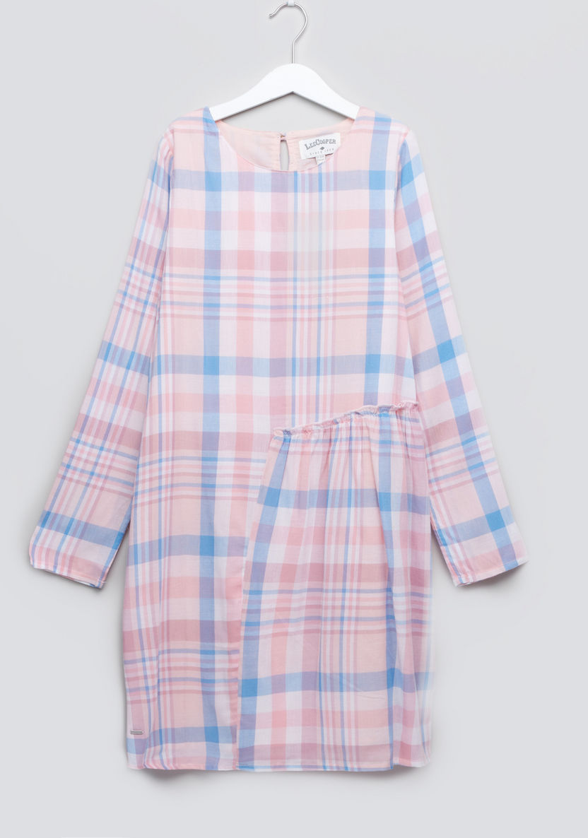 Lee Cooper Chequered Long Sleeves Dress-Dresses%2C Gowns and Frocks-image-0