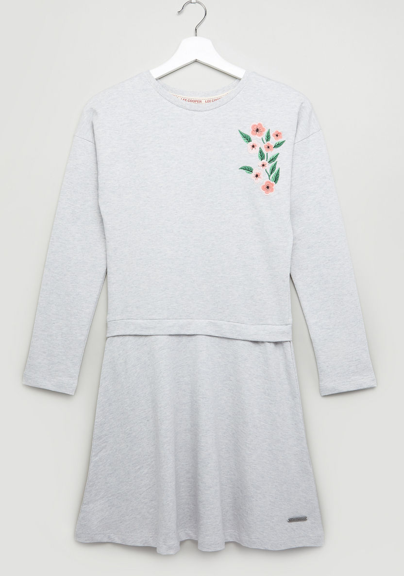 Lee Cooper Embroidered Sweat Dress-Dresses%2C Gowns and Frocks-image-0