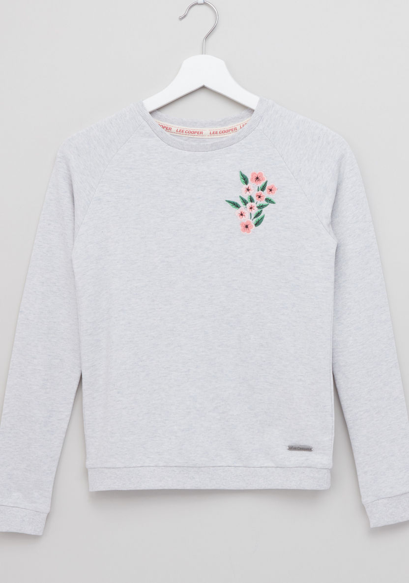 Lee Cooper Floral Embroidered and Printed Sweat Top-Sweaters and Cardigans-image-0
