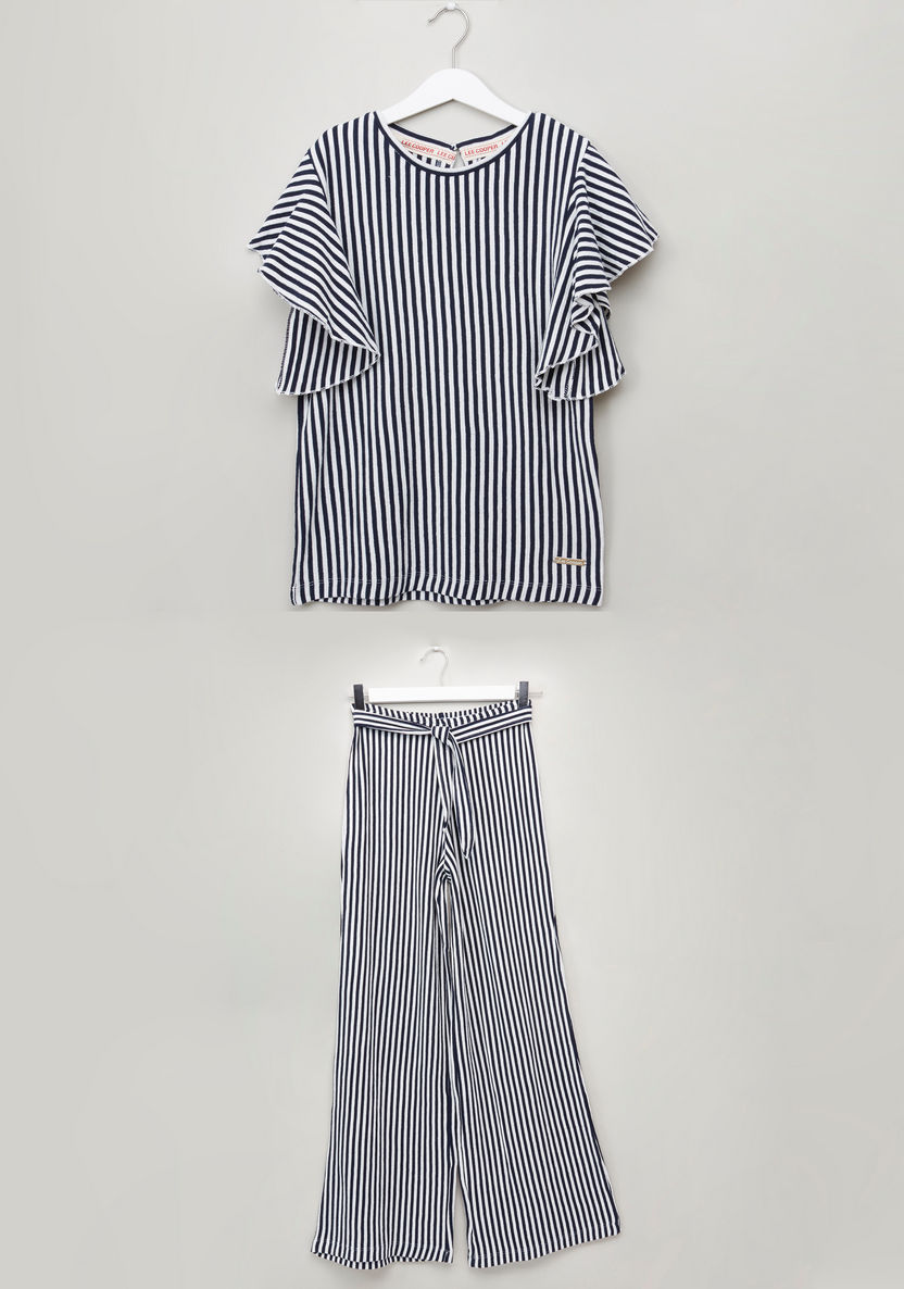 Lee Cooper Striped Top with Palazzos-Clothes Sets-image-0