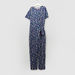 Lee Cooper Floral Printed Knot Detail Jumpsuit-Rompers%2C Dungarees and Jumpsuits-thumbnail-0