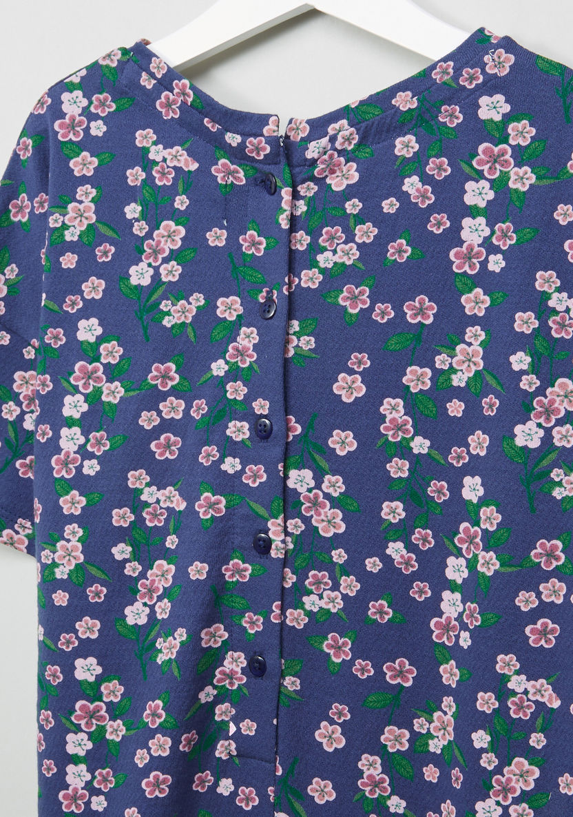 Lee Cooper Floral Printed Knot Detail Jumpsuit-Rompers%2C Dungarees and Jumpsuits-image-3