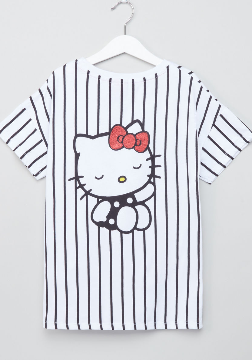 Hello Kitty Striped Short Sleeves T-shirt-T Shirts-image-2