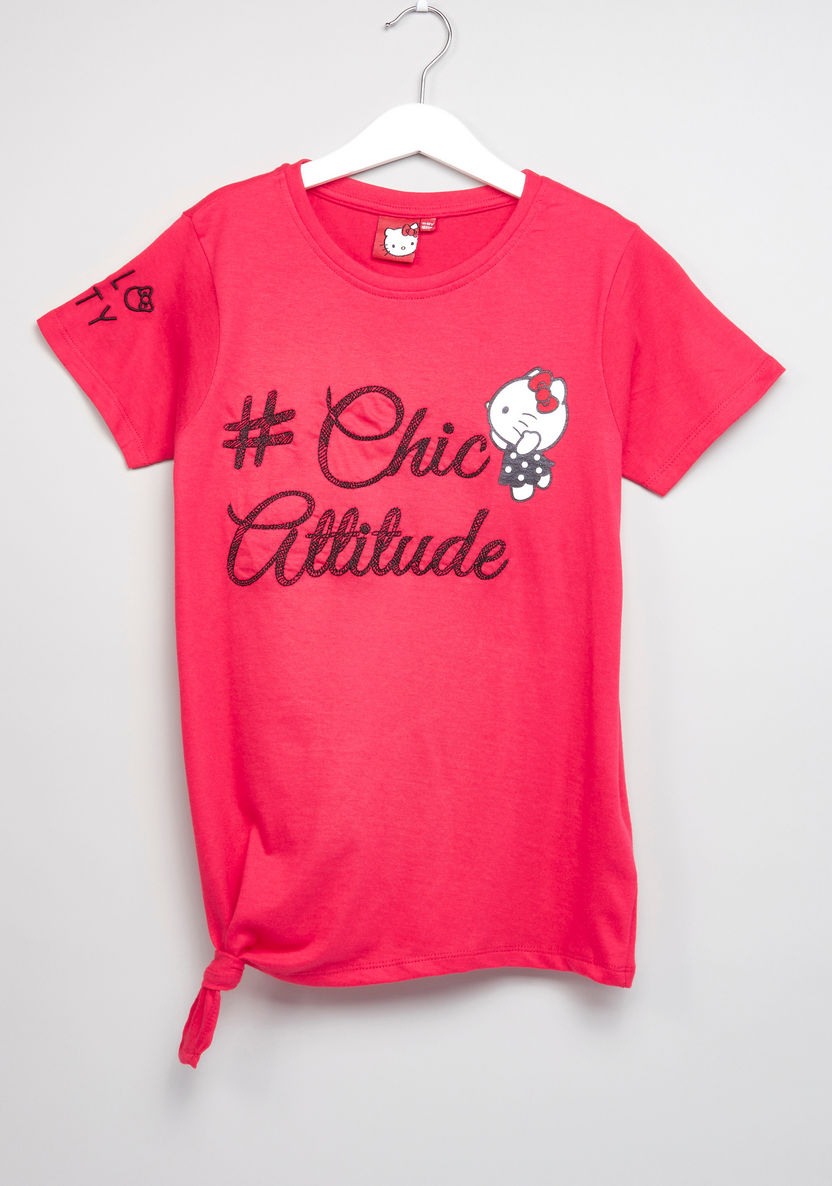 Hello Kitty Graphic Printed T-shirt-T Shirts-image-0