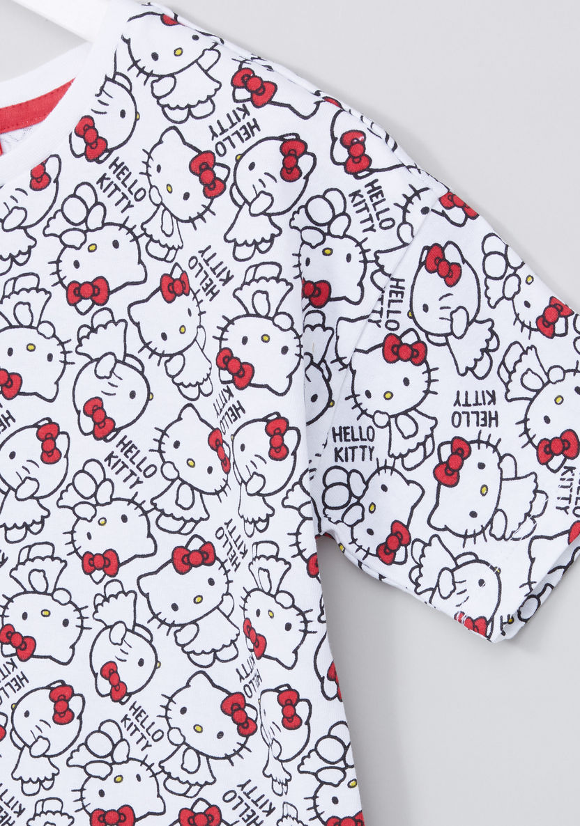 Sanrio Hello Kitty Printed T-shirt with Short Sleeves-T Shirts-image-1