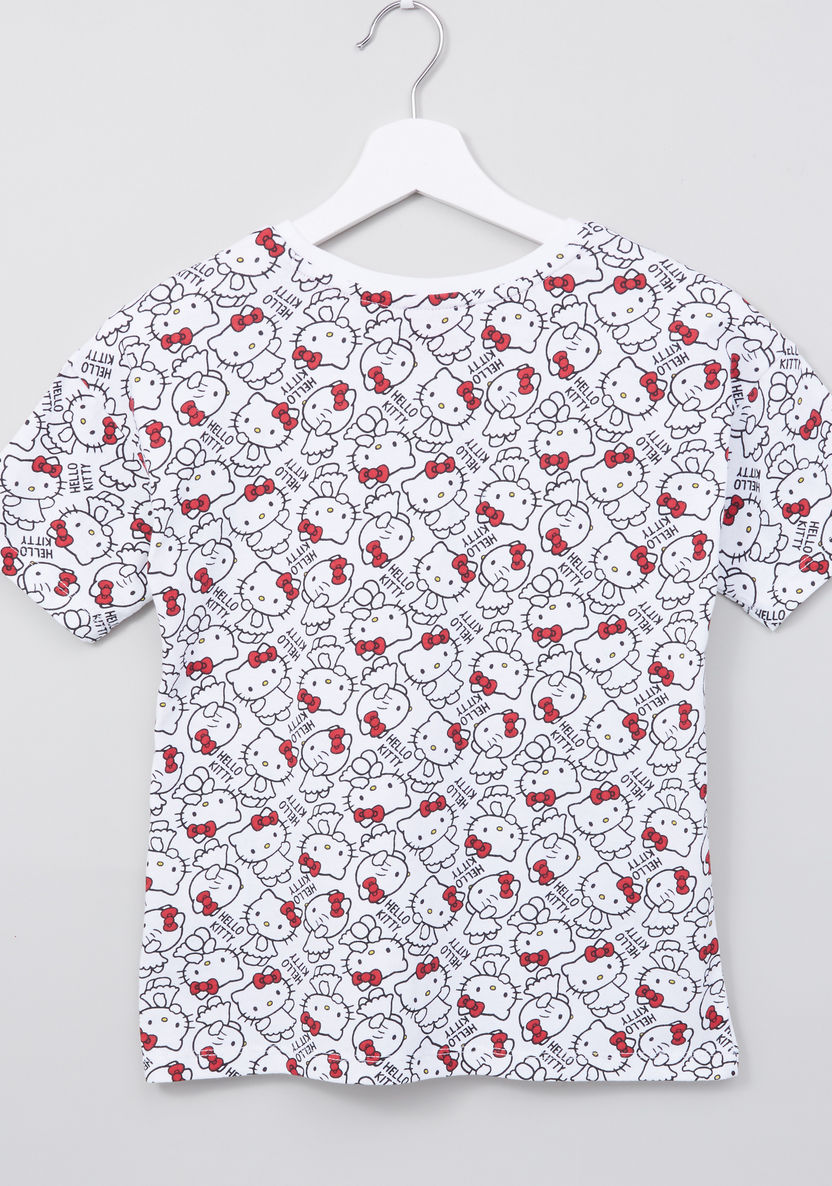 Sanrio Hello Kitty Printed T-shirt with Short Sleeves-T Shirts-image-2