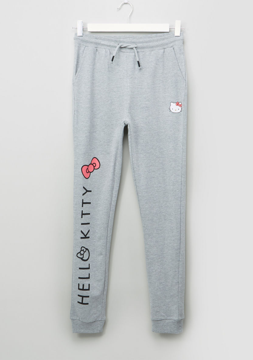 Hello Kitty Printed Jog Pants with Drawstring-Bottoms-image-0