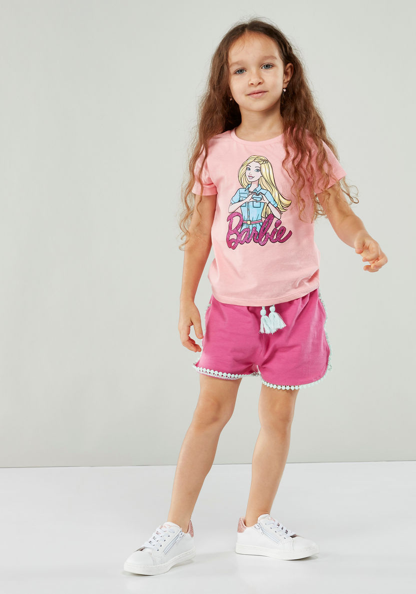 Barbie Graphic Printed Short Sleeves T-shirt-T Shirts-image-3