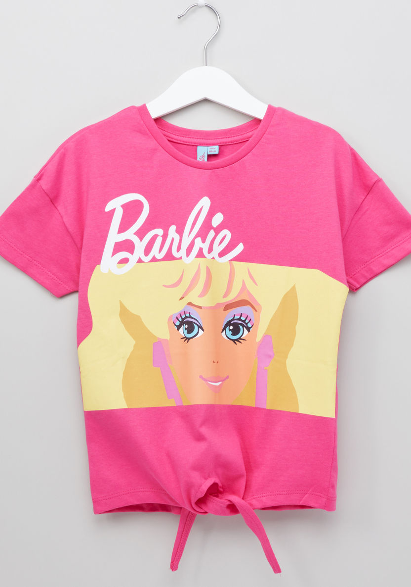 Barbie Printed Round Neck Top-Blouses-image-0