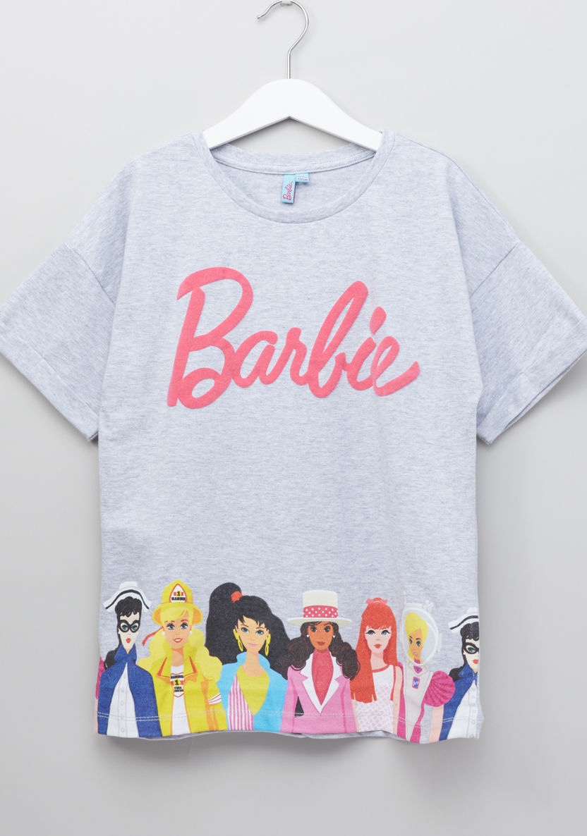 Barbie Graphic Printed Round Neck Short Sleeves T-shirt-T Shirts-image-0