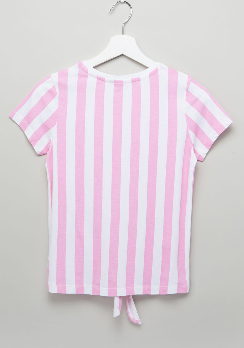 Barbie Striped Tie Up Detail Top-Blouses-image-2