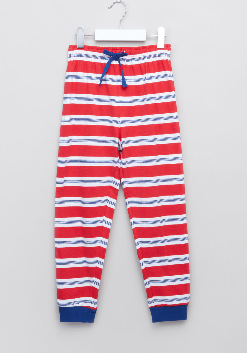 Juniors Striped T-shirt with Jog Pants-Clothes Sets-image-3