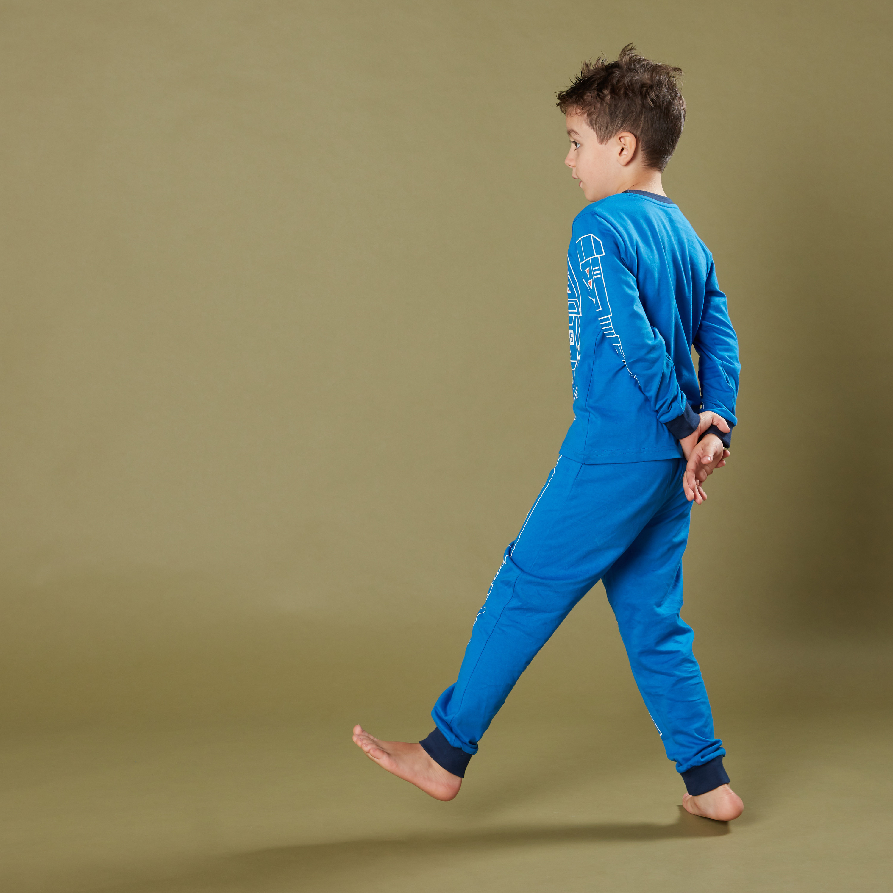 Juniors Printed Long Sleeves T-Shirt with Jog Pants-boys-clothing-nightwear-image-4