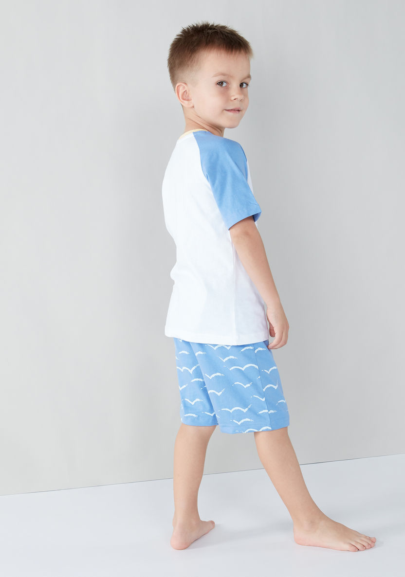 Juniors Printed T-shirt with Shorts - Set of 2-Clothes Sets-image-2