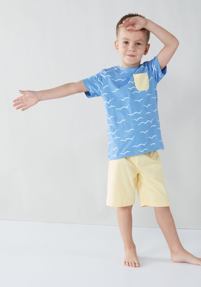 Juniors Printed T-shirt with Shorts - Set of 2-Clothes Sets-image-3
