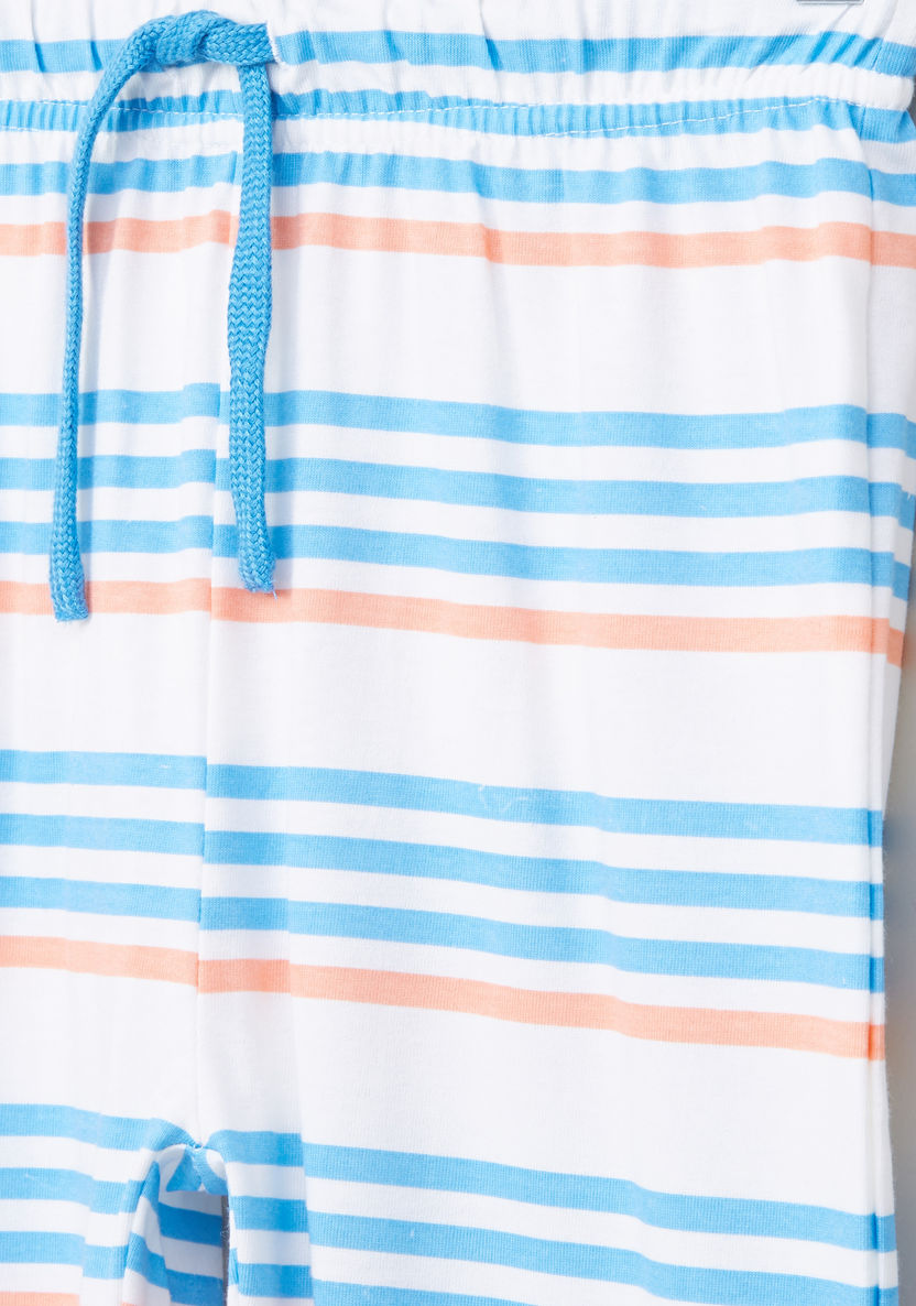 Juniors Striped Cotton 2-Piece T-shirt and Pyjama Set-Nightwear-image-6
