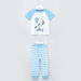 Juniors Round Neck T-shirt with Raglan Sleeves and Striped Pyjamas Set-Nightwear-thumbnail-0
