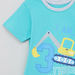 Juniors I am 3 Printed Short Sleeves T-shirt with Melange Cuff Pants-Nightwear-thumbnail-2