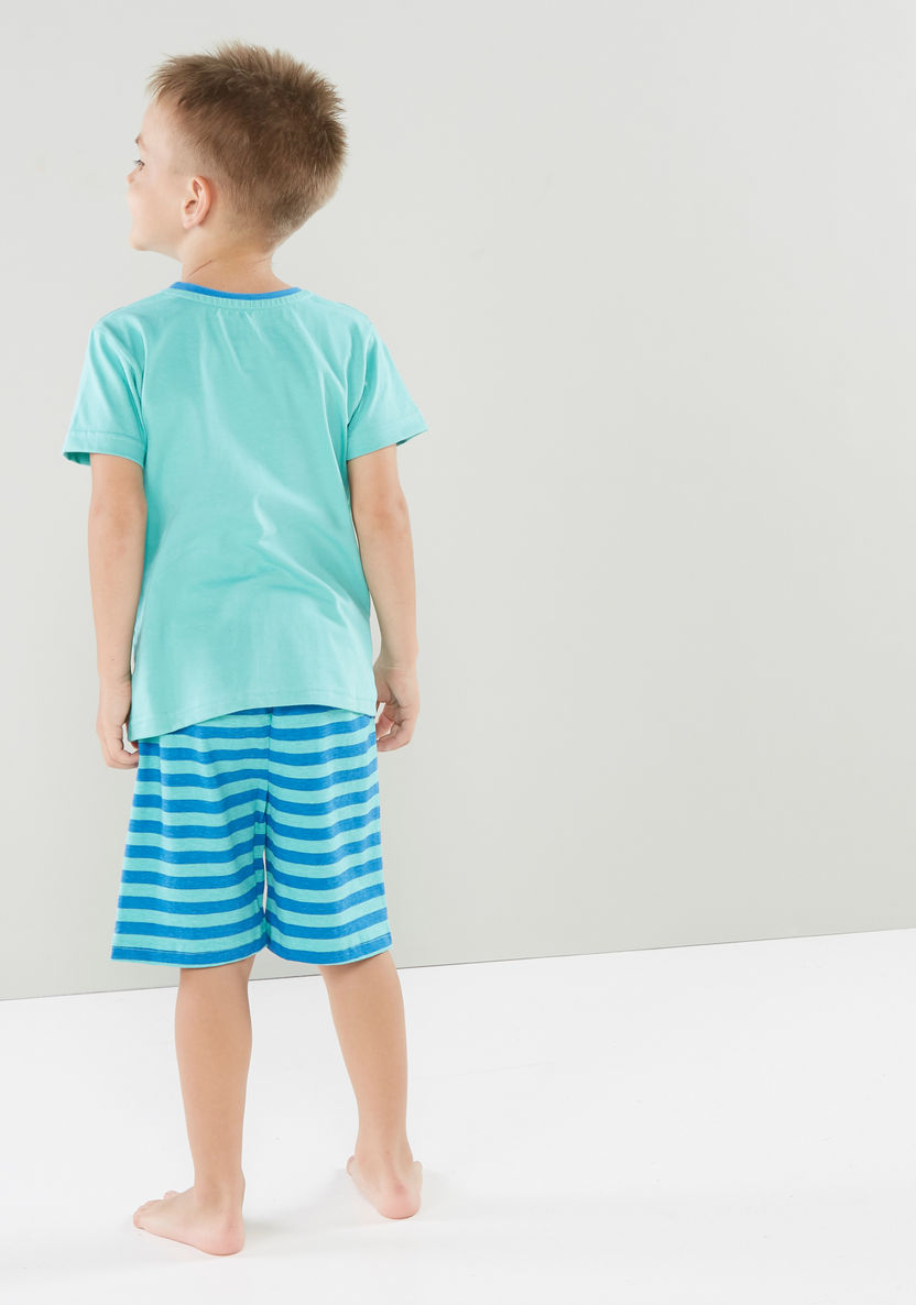 Juniors Graphic Printed T-shirt and Bermuda Shorts-Clothes Sets-image-3