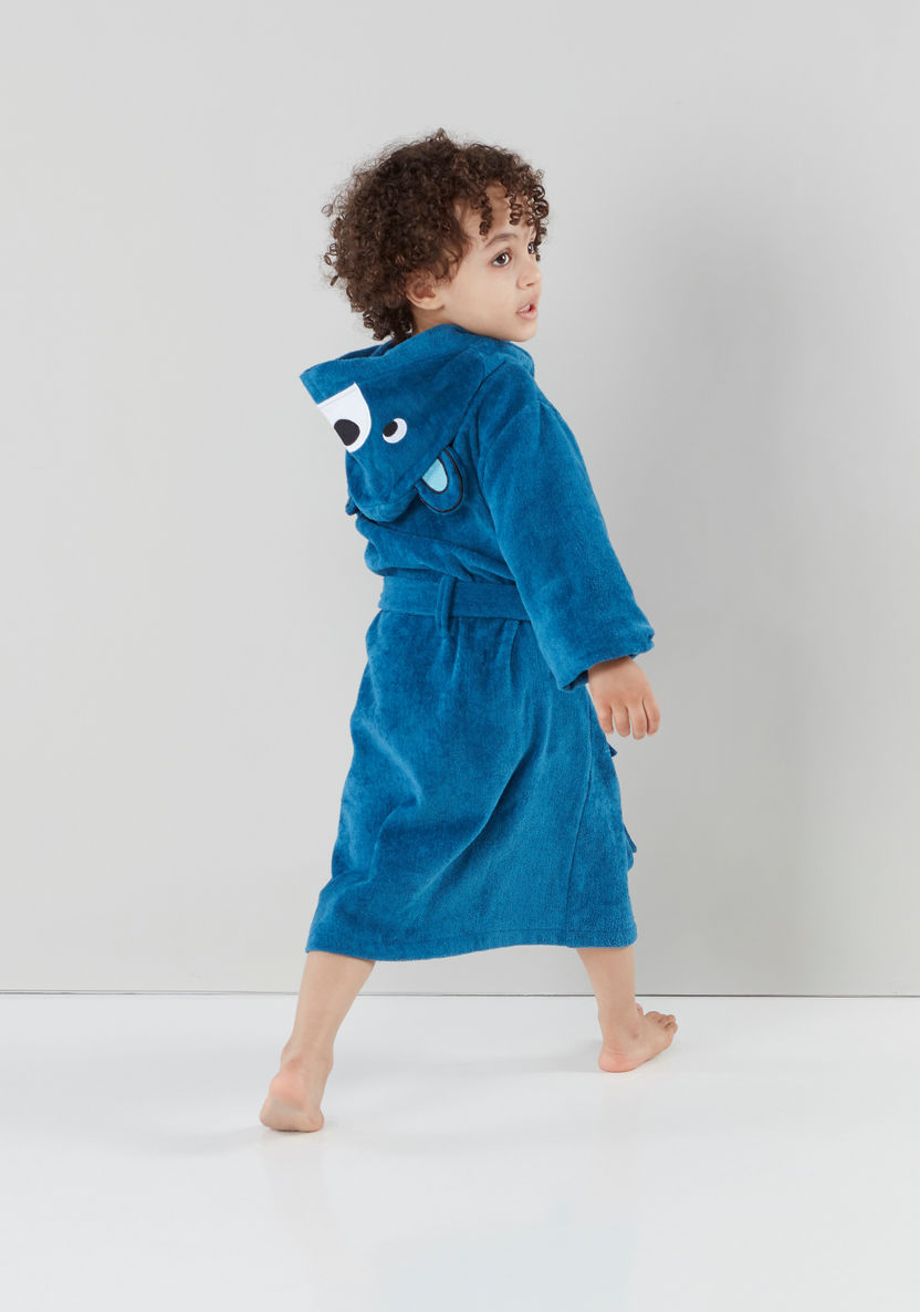 Juniors Hooded Bathrobe with Bear Applique-Nightwear-image-3