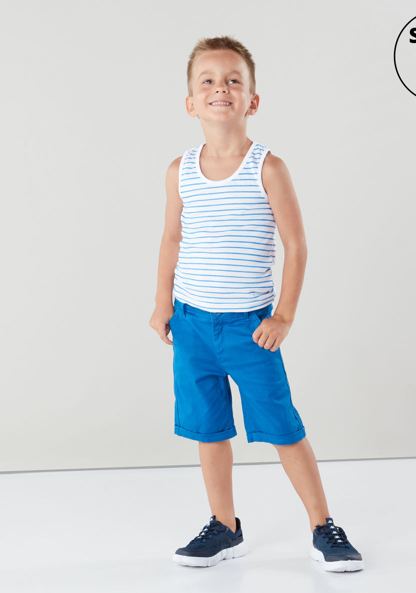 Juniors Printed Sleeveless Vest with Round Neck - Set of 3-Vests-image-0