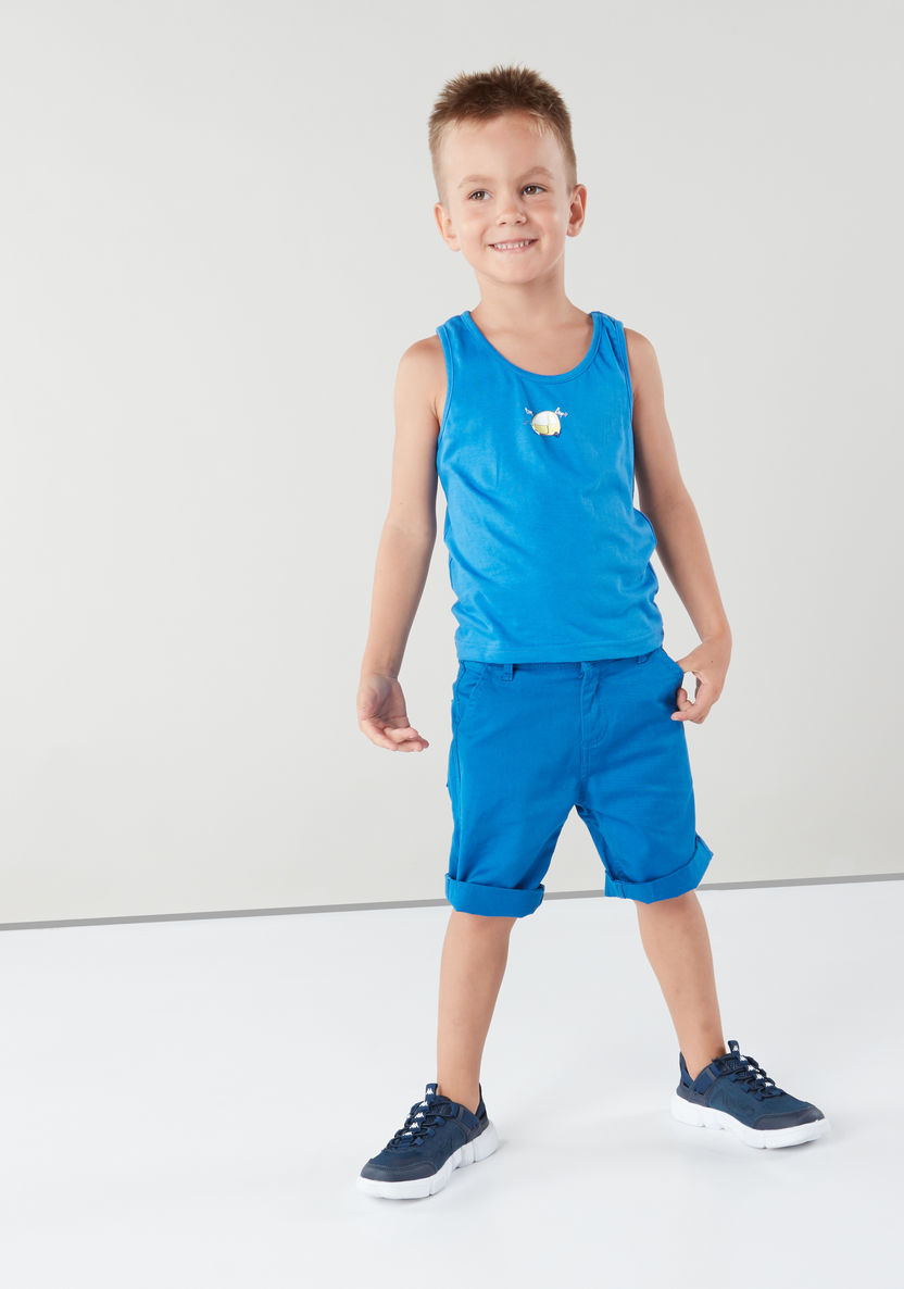 Juniors Printed Sleeveless Vest with Round Neck - Set of 3-Vests-image-1