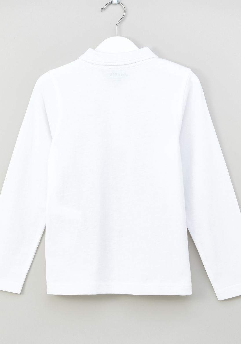 Juniors Polo Neck T-shirt with Long Sleeves-T Shirts-image-2