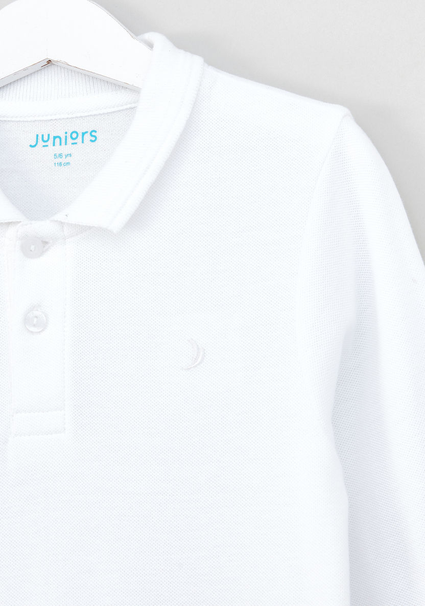 Juniors Polo Neck T-shirt with Long Sleeves-T Shirts-image-1